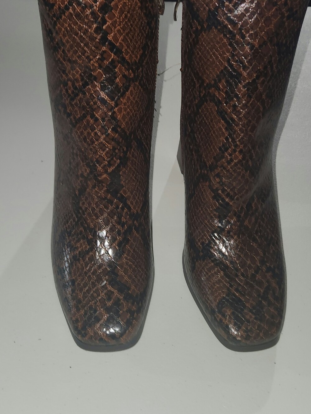 JustFab Brown Snake-Print Boots Women Size 10